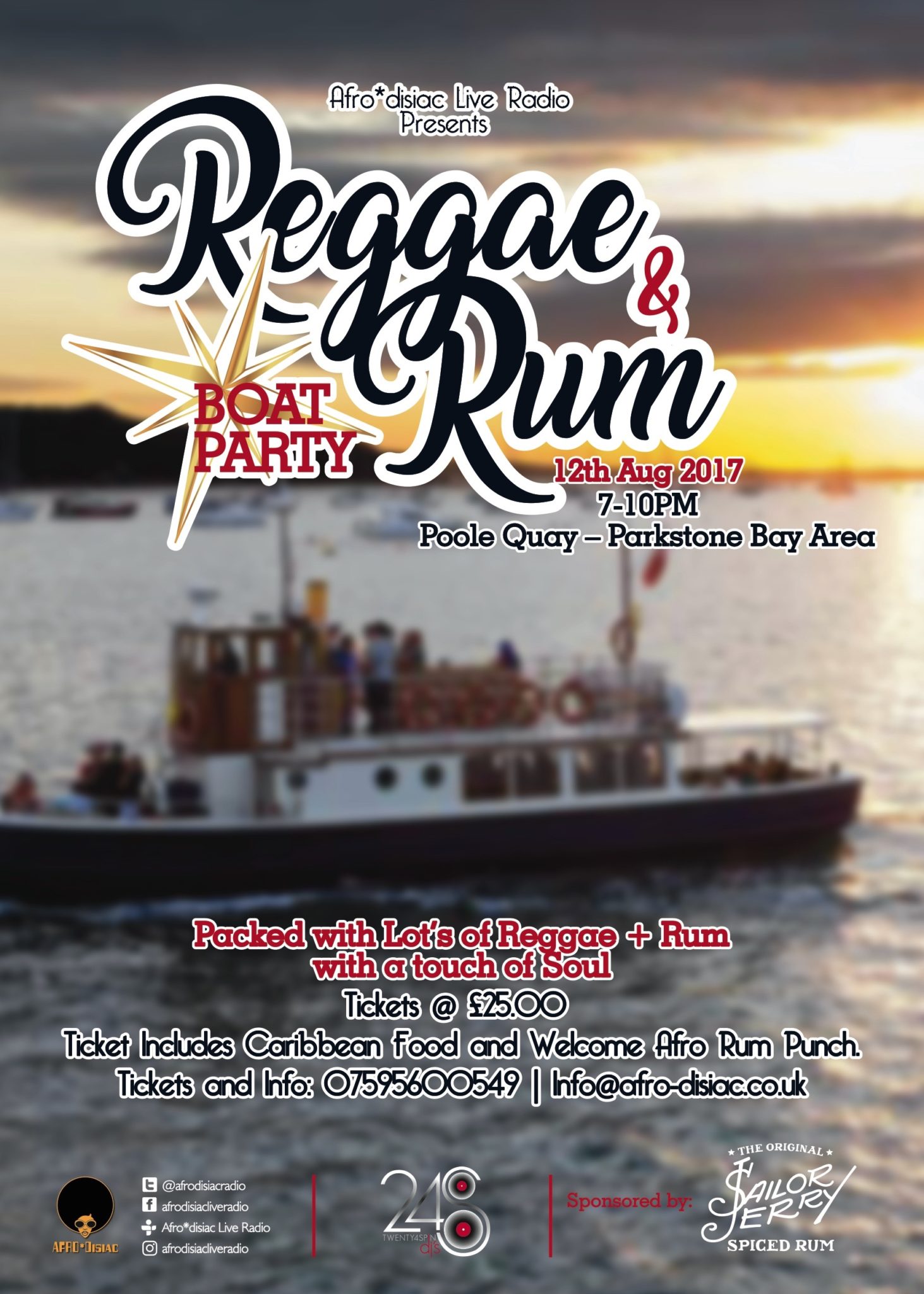 Reggae &#038; Rum Boat Party 12th Aug 2017